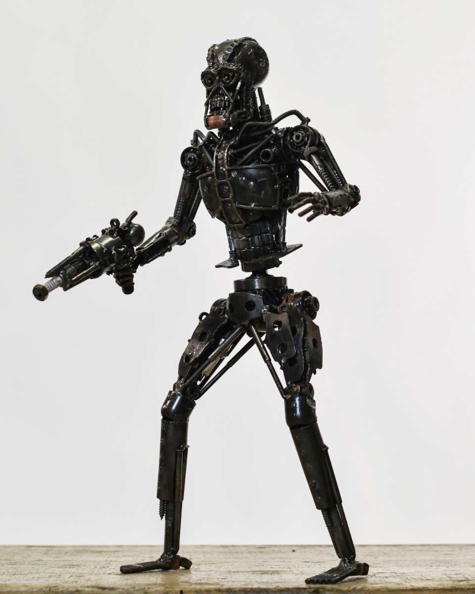Recycled Metal Parts Terminator Sculpture