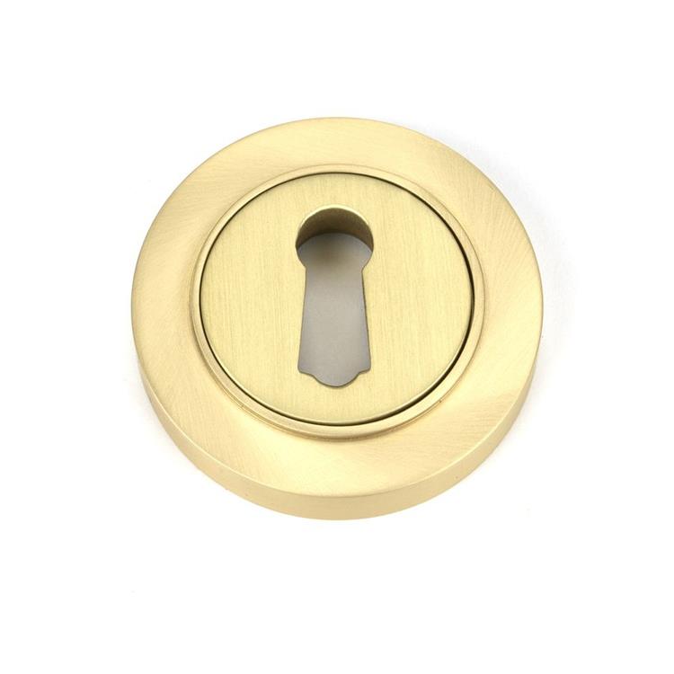 Round Satin Brass Escutcheon - 53mm x 11mm