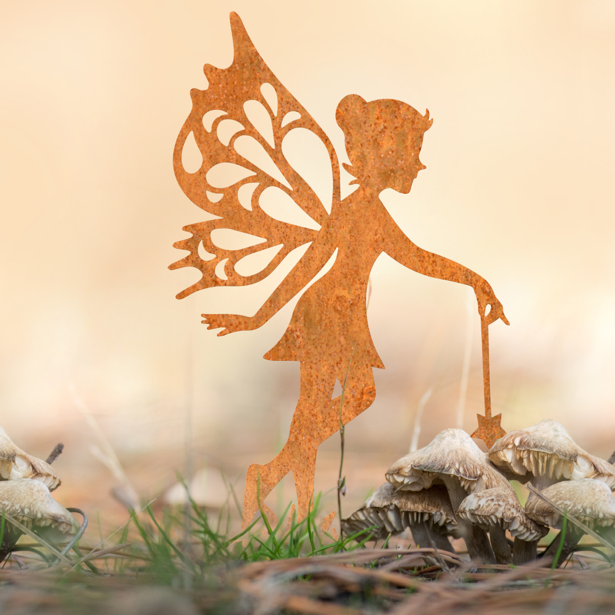 Rustic Fairy With Wand Iron Silhouet…