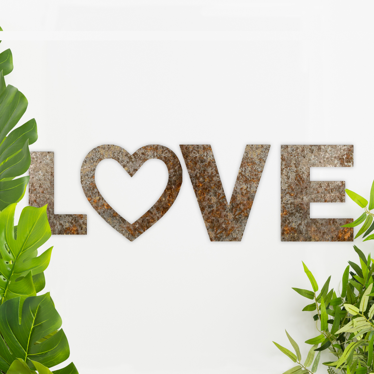 Rustic "LOVE" Metal Letter Wall Art …