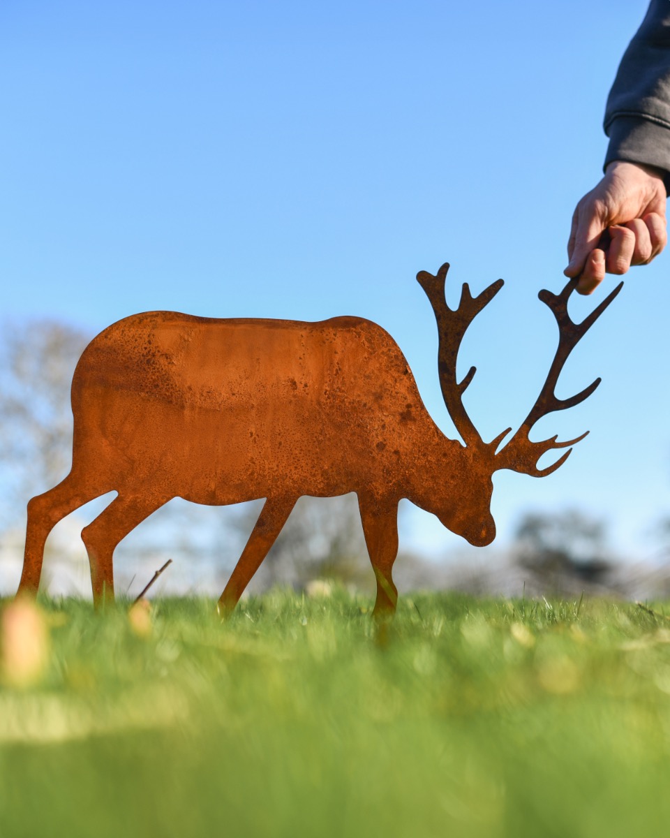 Rustic Stag Garden Silhouette - 14cm Scale