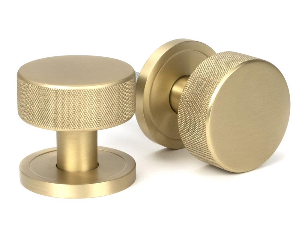 Satin Brass Mortice Rim Door Knob Set - 6.3cm