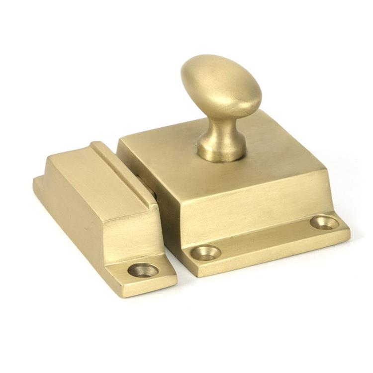 Satin Brass Oval Cabinet Latch - 5.5cm x 4.1cm