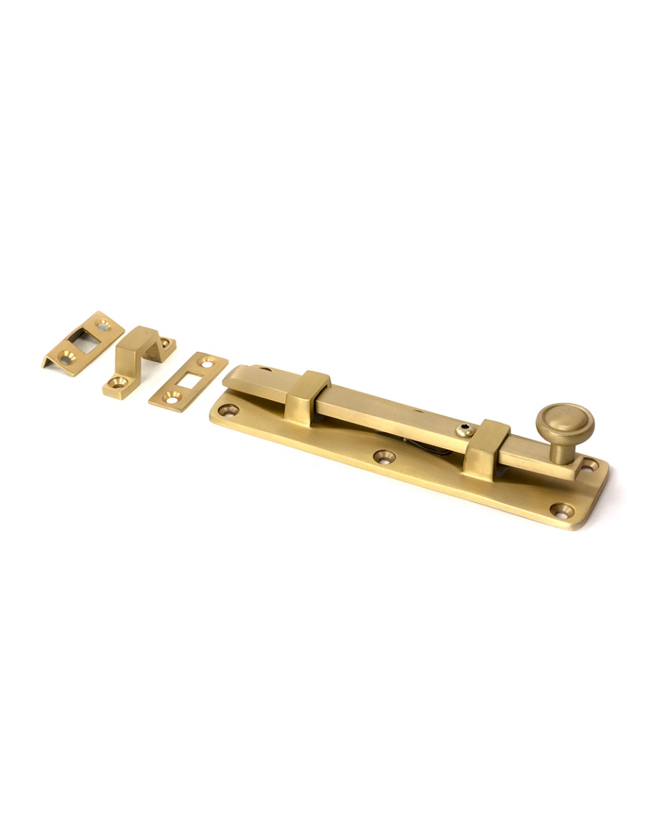 Satin Brass Universal Door Or Window Bolt - 6"