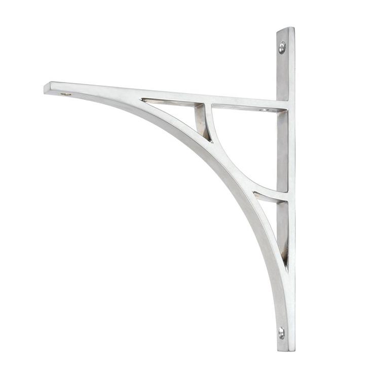 'Digby' Satin Chrome Arched Shelf Bracket - 26cm x 20cm