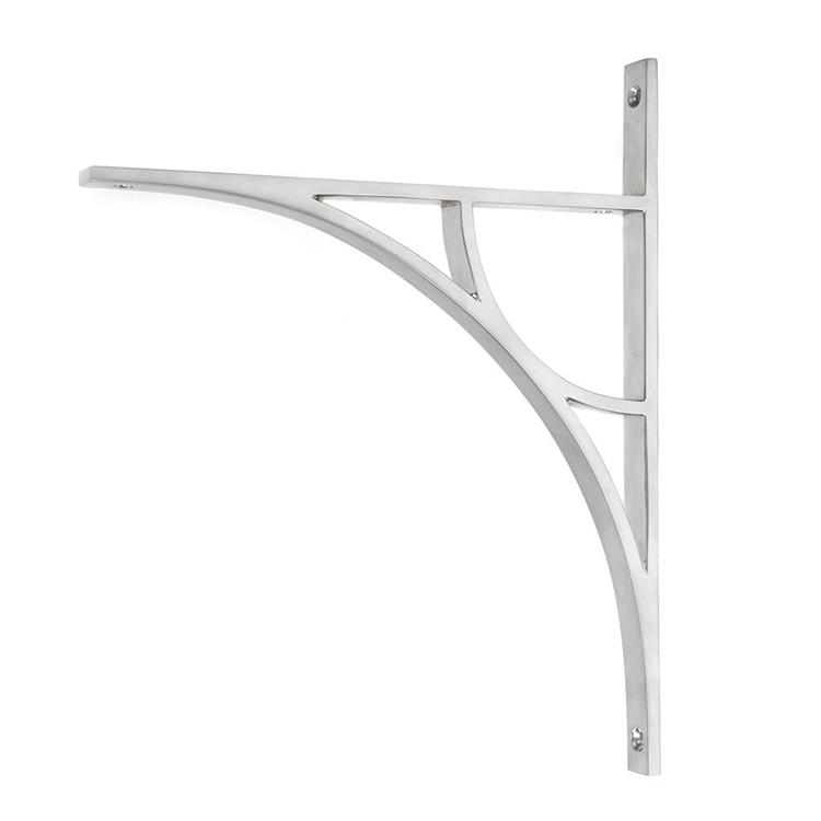 'Leighton' Satin Chrome Arched Shelf Bracket - 31cm x 25cm