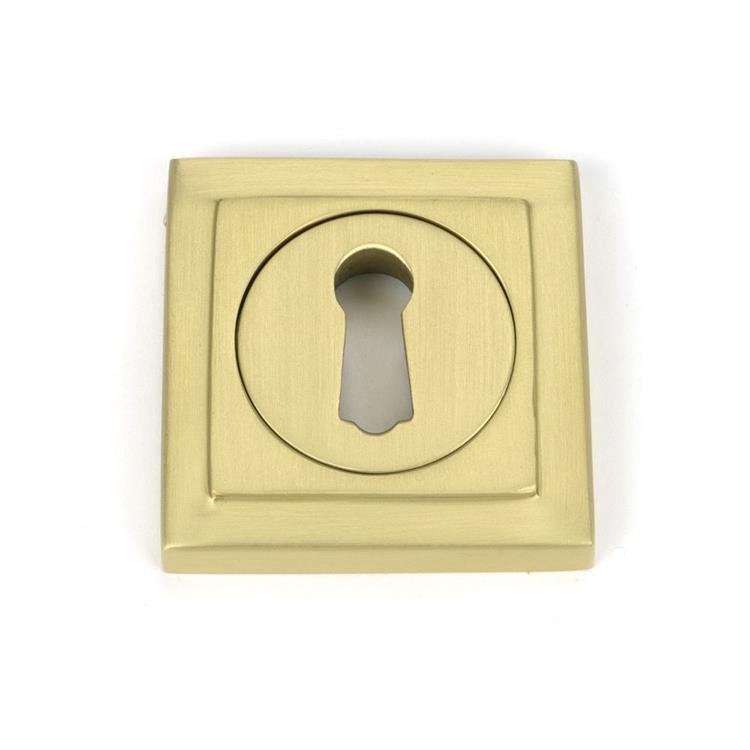 Square Satin Brass Escutcheon - 53mm x 11mm