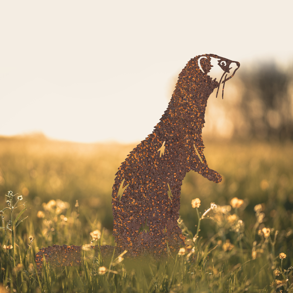 Standing Rustic Ferret Silhouette