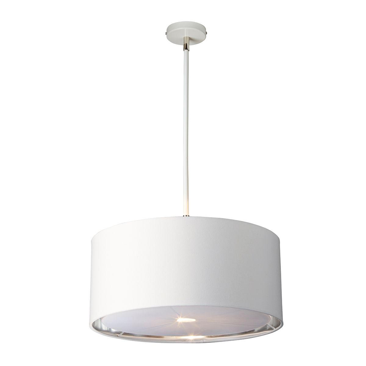White & Polished Nickel 'Bilancia' Ceiling Lamp