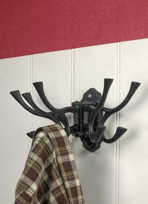 Black Iron Swivel Hook Rack