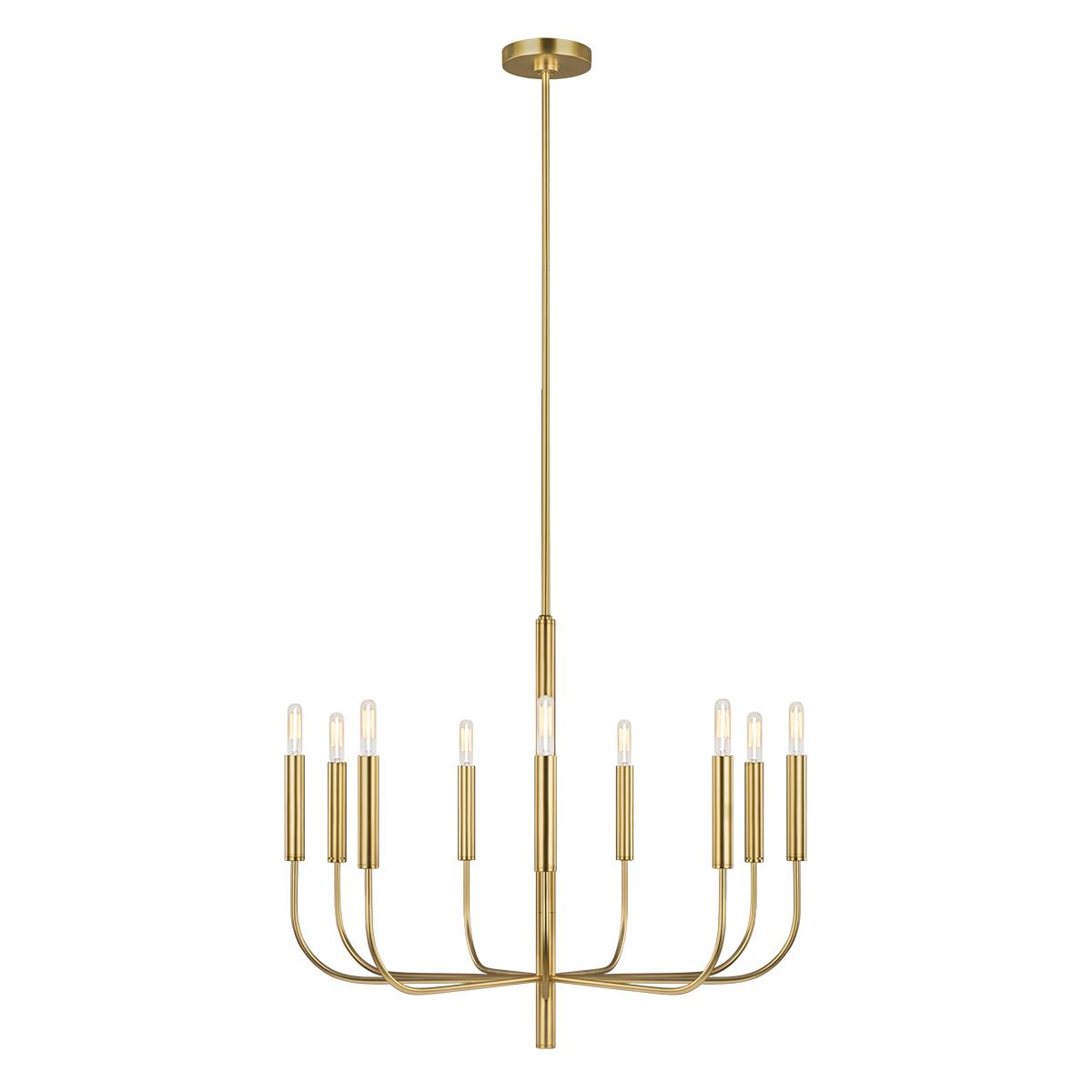 'Brianna' Nine Light Chandelier-Burnished Brass