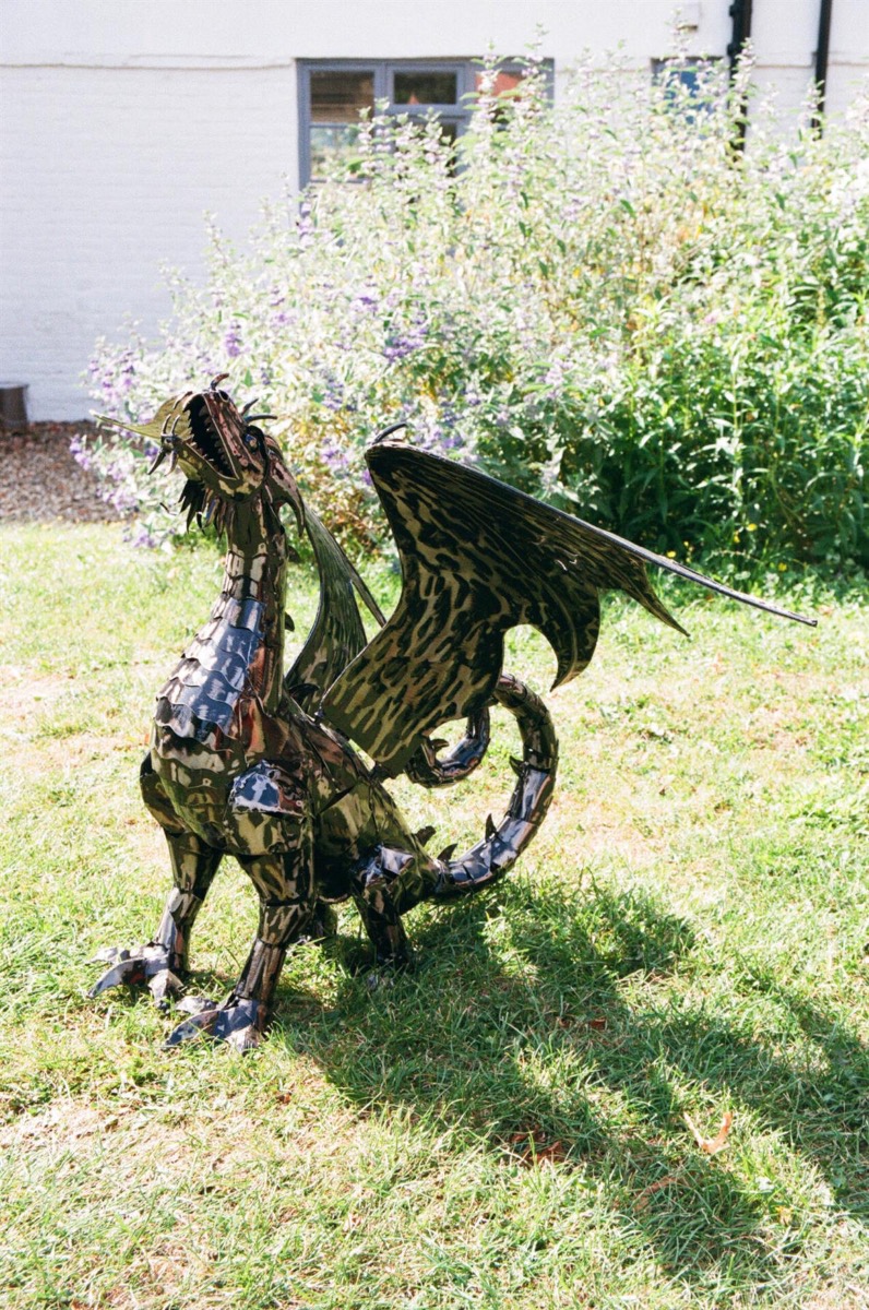Bronze & Black 'Draco' Head Up Dragon Sculpture