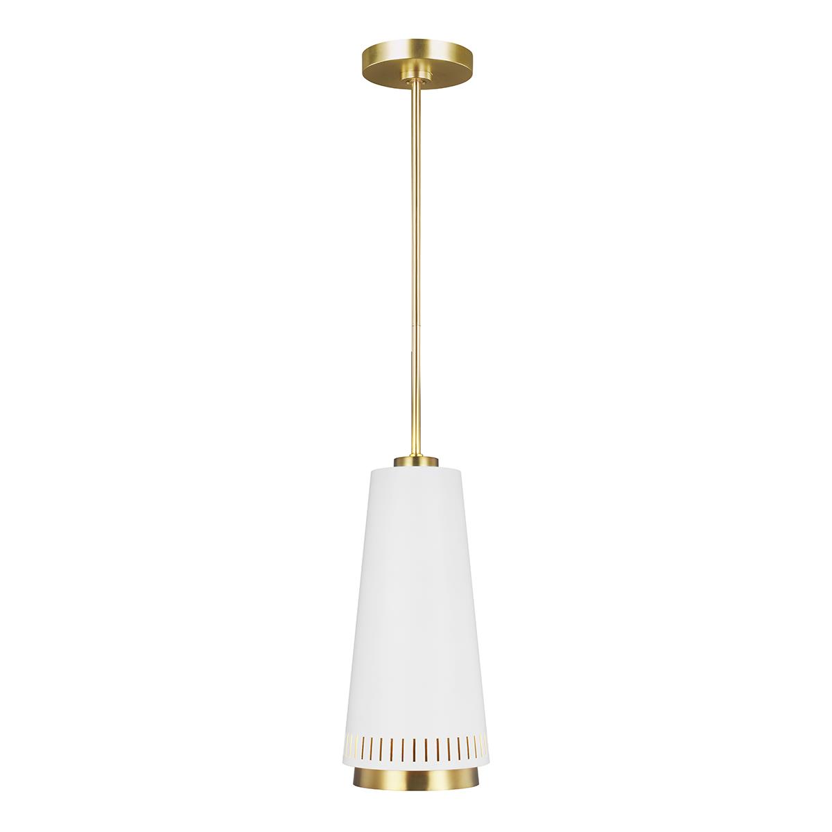 'Carter' Pendant Light-Polished Brass & Matte White