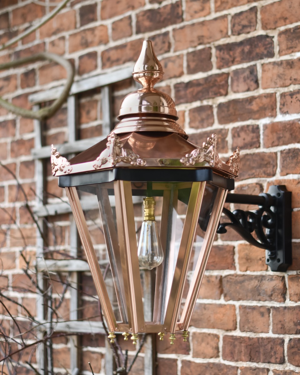 Copper 'Wraysbury' Hexagonal Lantern With Bracket