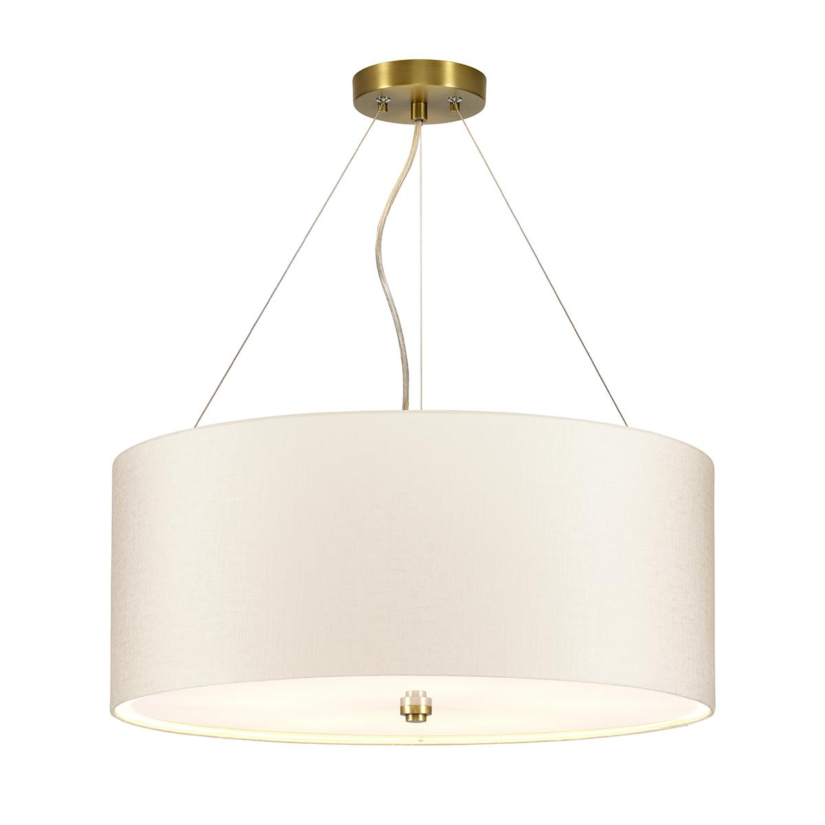 Extra Large Aged Brass & Ivory Modern Ceiling Light