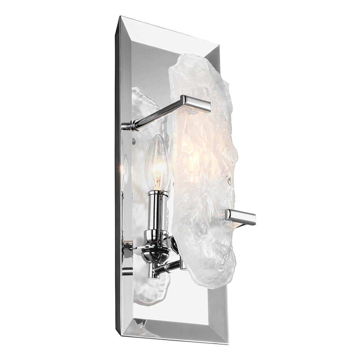 'Ghiaccio' One Light Wall Light-Chrome