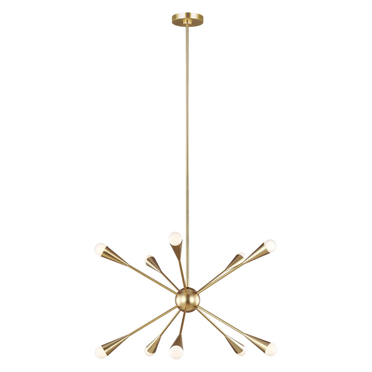 'Jax' Ten Light Chandelier-Burnished Brass