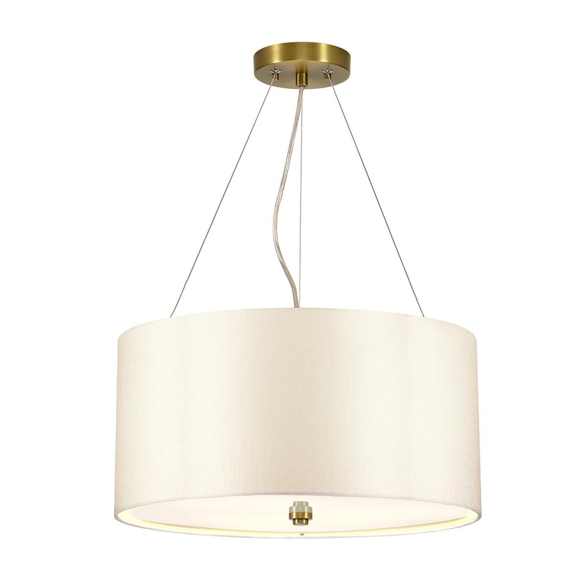 Large Aged Brass & Ivory Modern Ceiling Light