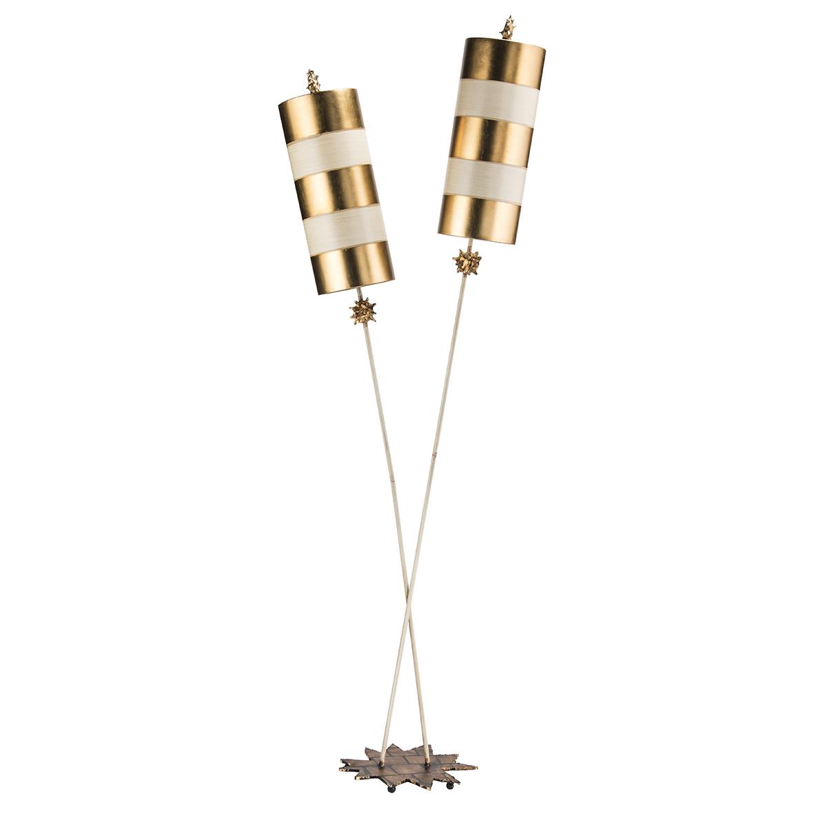 'Locus' Double Floor Lamp-Gold