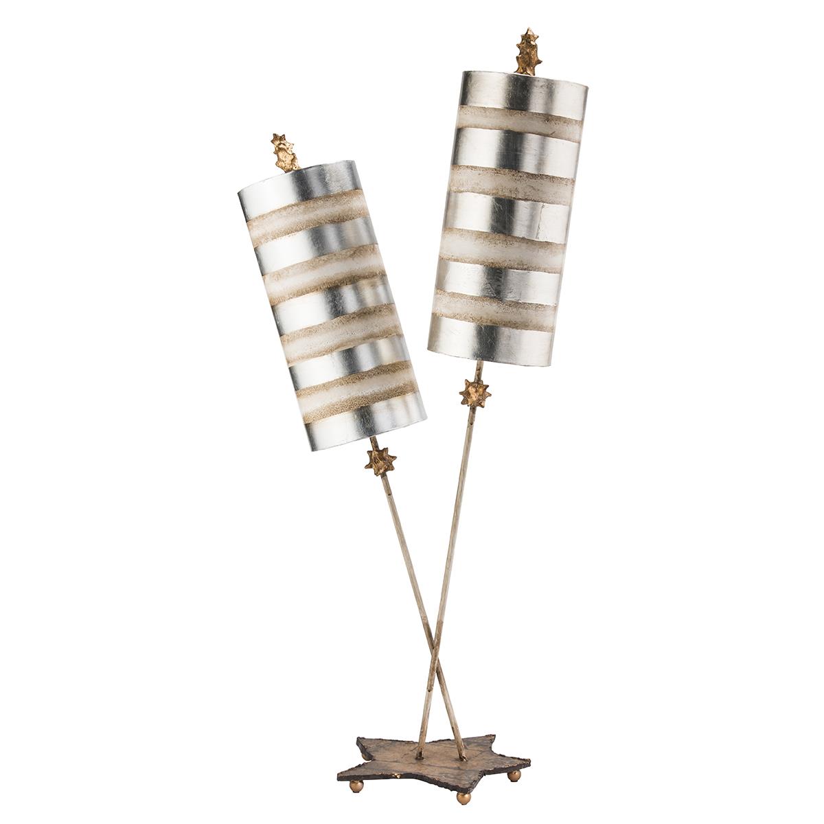 'Locus' Double Table Lamp-Silver