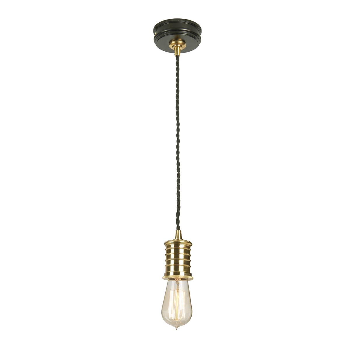'Dorothy' Black & Polished Brass Pendant Light