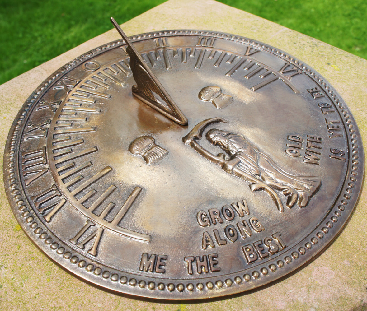 Antique Brass 'Old Father Time' Sundial - 450mm