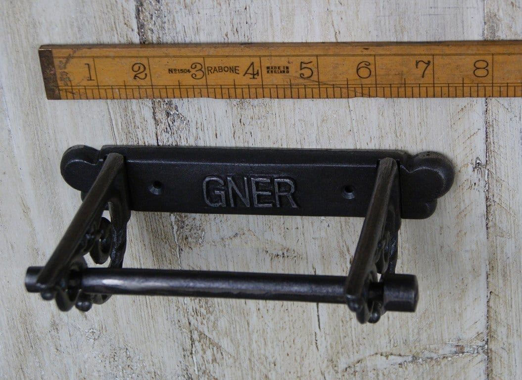 Antique Iron 'GNER' Toilet Roll Holder