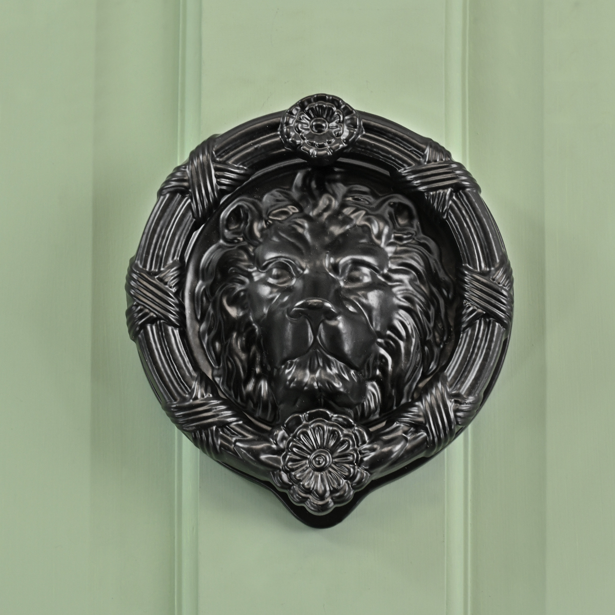Black Sandringham Lion Door Knocker