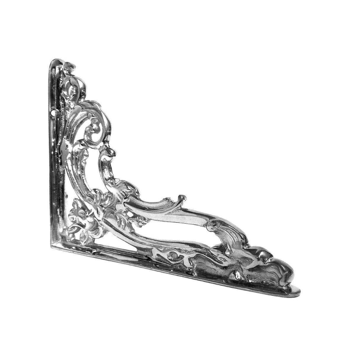 Bright Chrome Scroll Design Cast Iron Victorian Shelf Bracket