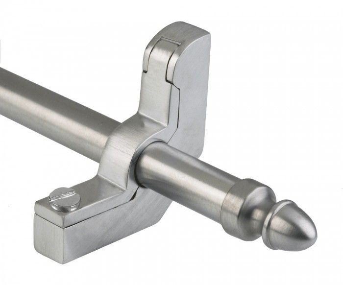 Brushed Chrome Acorn Finial Stair Rods - 12MM