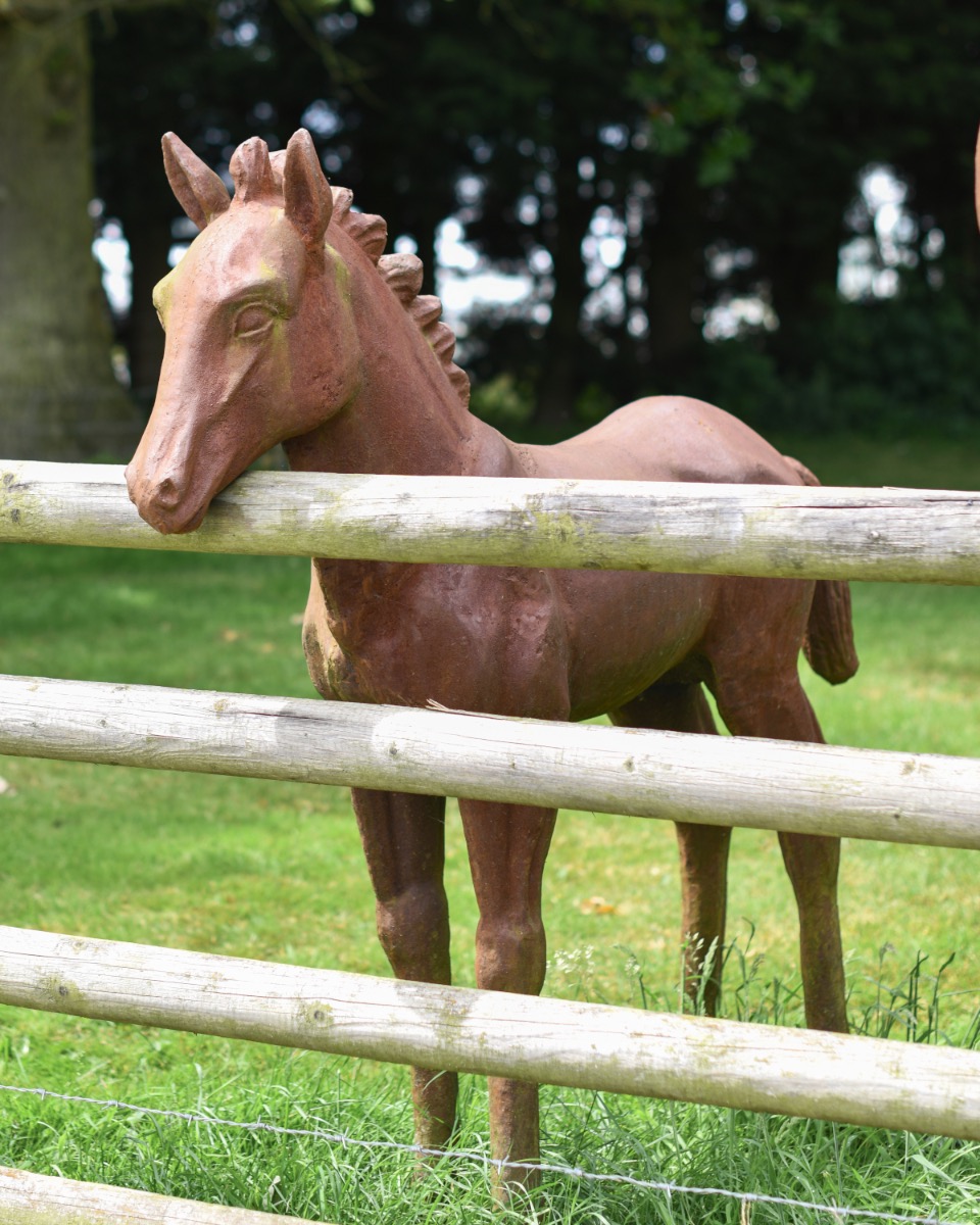 Cast Iron Foal Standing Upright - 130cm