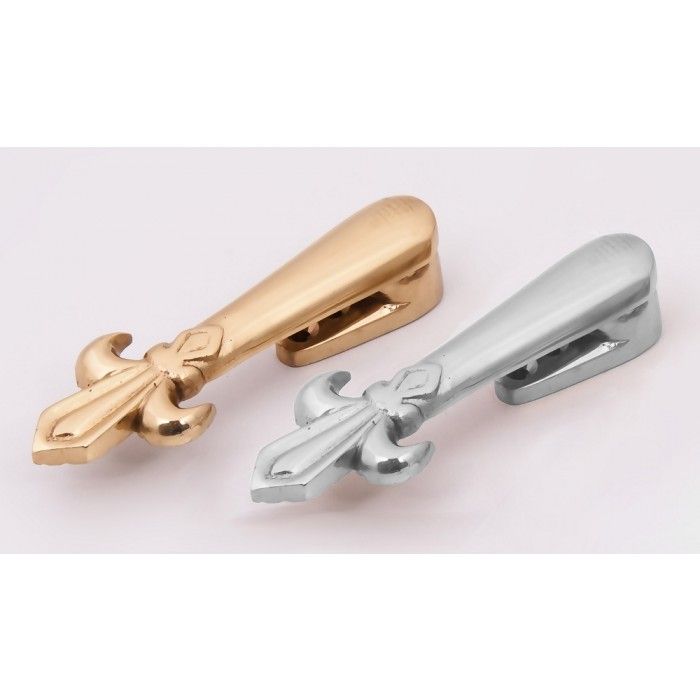 Fleur De Lys Stair Clip - Bright Chrome