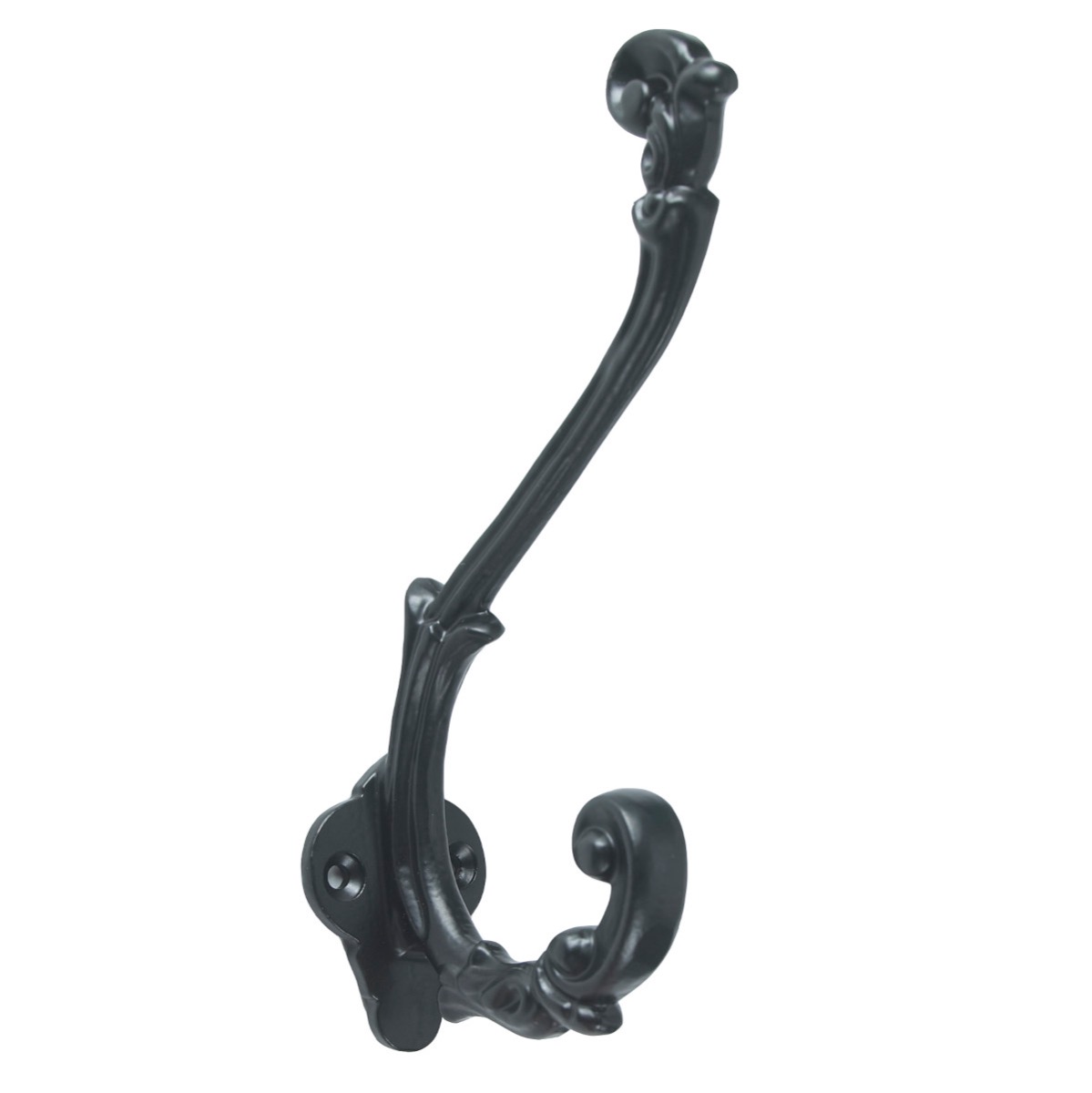 Gothic Scroll Black Iron Coat Hook