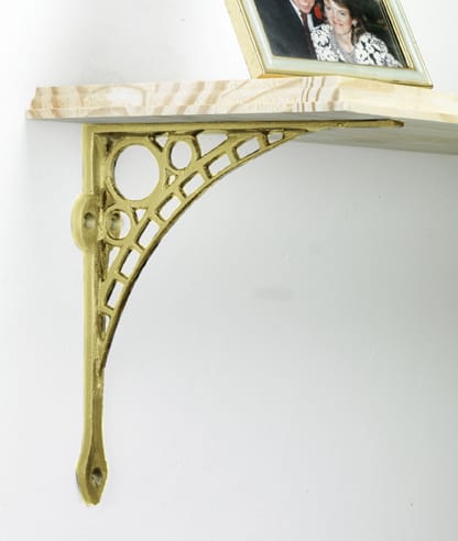 'Iron Bridge' Shelf Bracket - Polished Brass 33 x 33cm