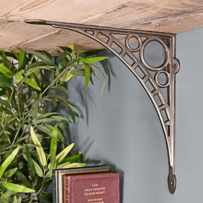 Iron Bridge Shelf Bracket - Beeswax Finish 20 x 22cm
