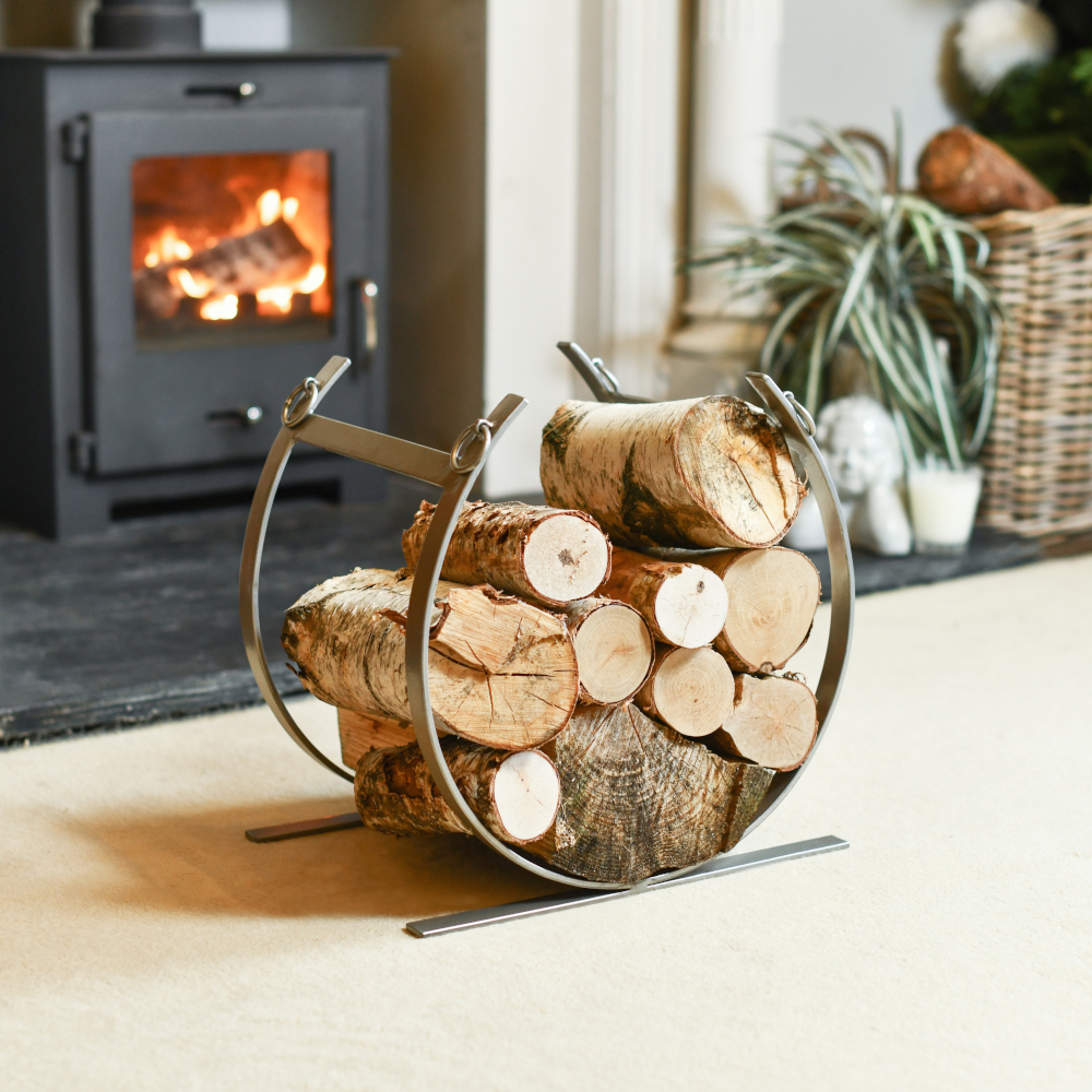 'Beaufort' Curved Log Rack in Pewter