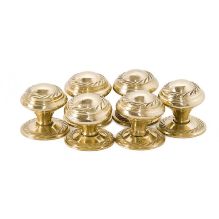 Polished Brass Georgian Rope Styled Cabinet Knobs