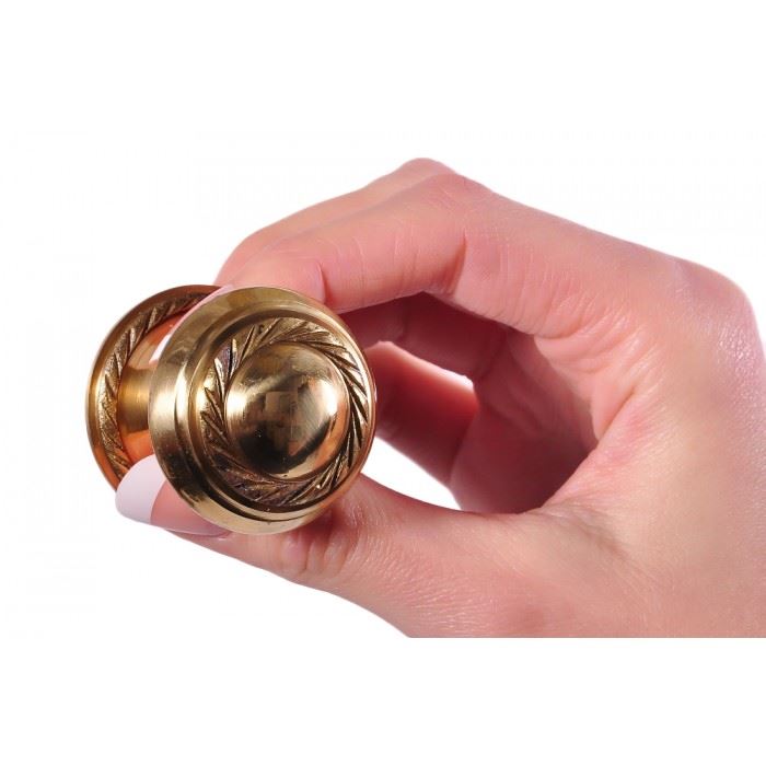 Polished Brass Georgian Rope Styled Cabinet Knobs
