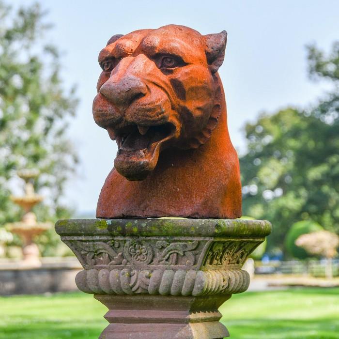 Rustic Cast Iron Jaguar Bust