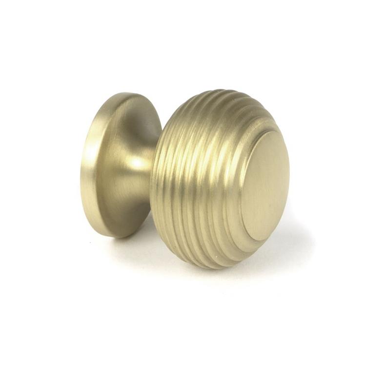 Satin Brass Beehive Cabinet Knob-30mm