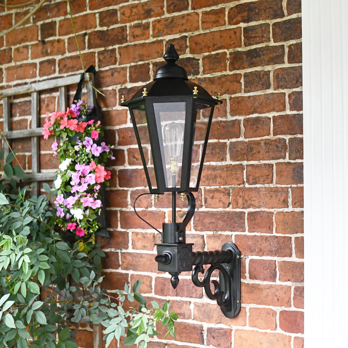 Six Sided Victorian Black Wall Light