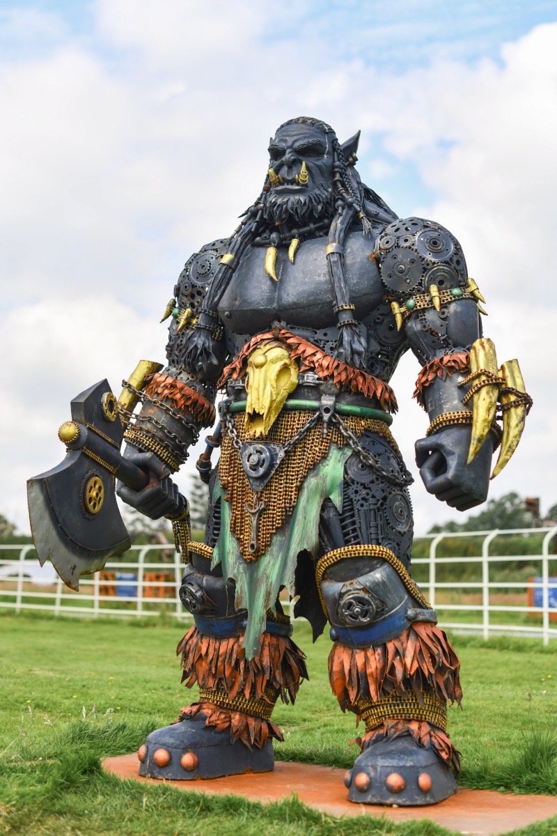 'Warchief Thrall' War Orc Sculpture Recycled Metal - 2.3m