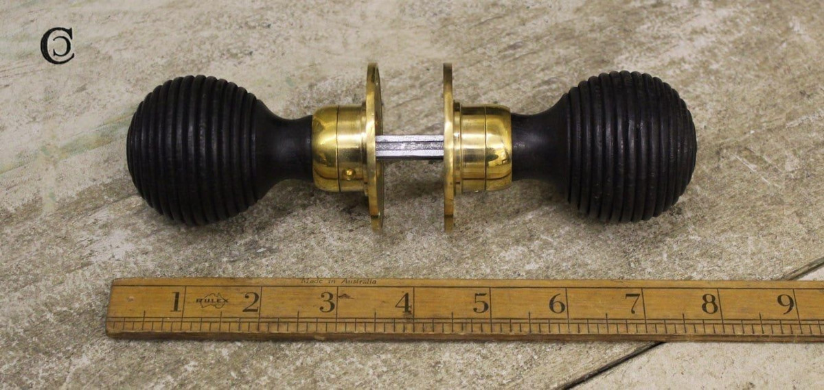 Antique Brass Beehive Door Knob Set