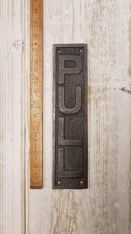 Antique Iron 'Pull' Finger Door Plate