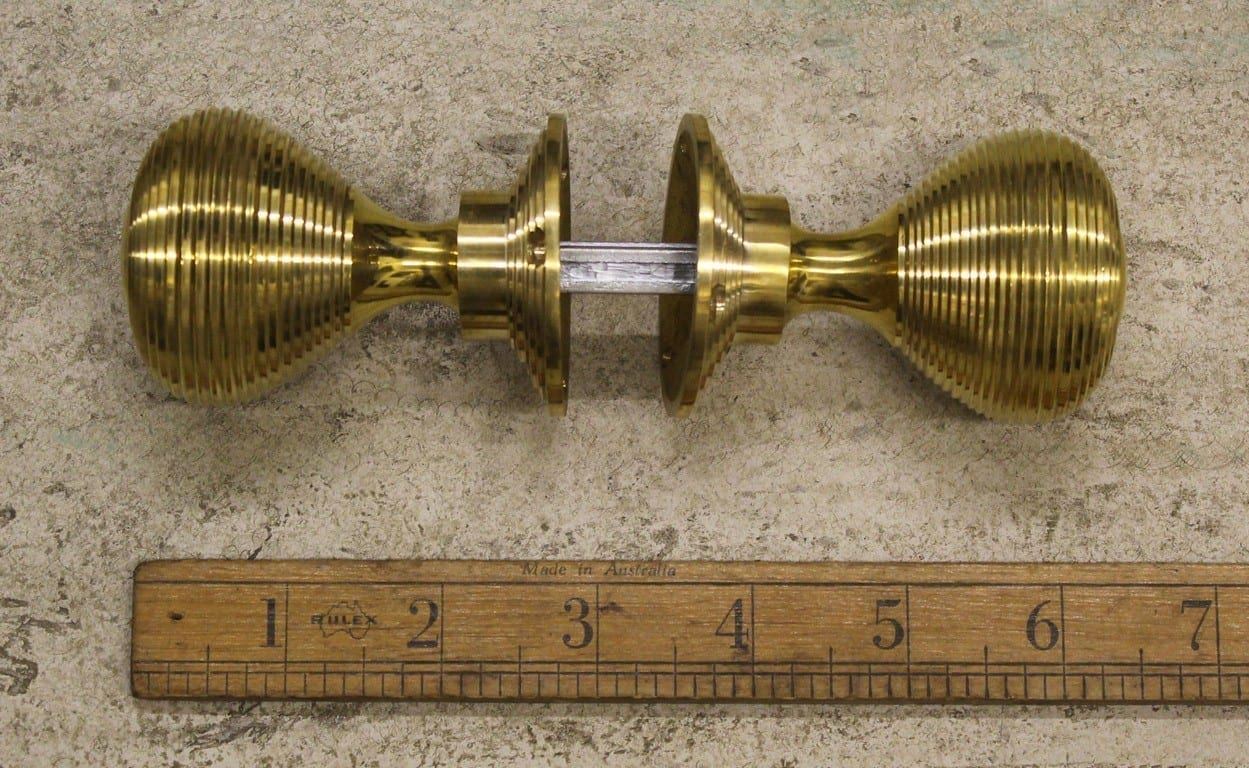 Antique Solid Brass Beehive Door Knob Set
