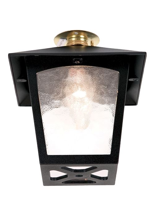 Black Aluminium 'York' One-Light Flush Lantern