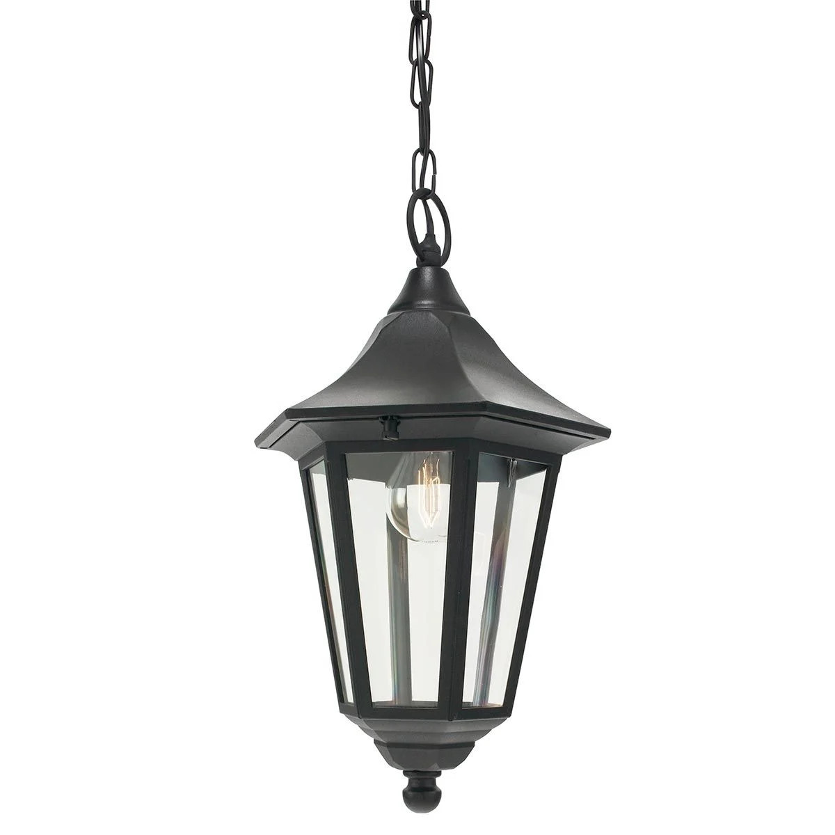 Black 'Valencia' One-Light Chain Lantern