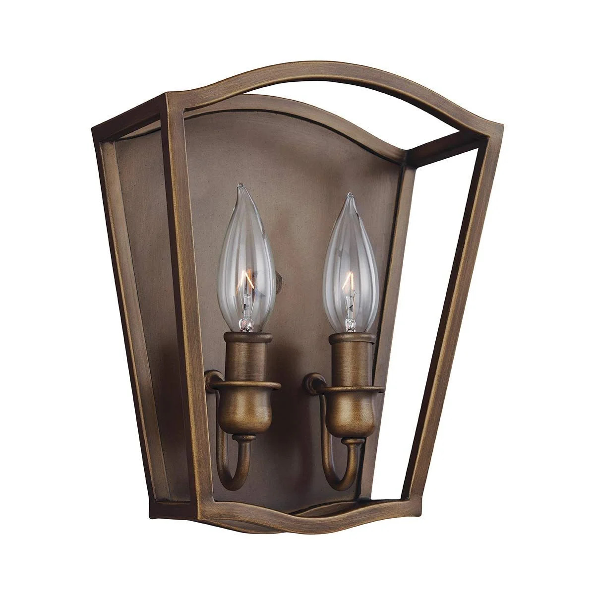 Brass Candle Design Two-Light Wall L…