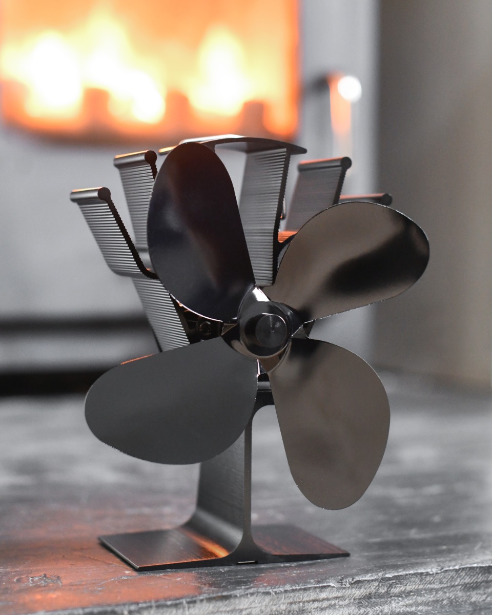 Four Blade Heat Powered Wood Stove Fan
