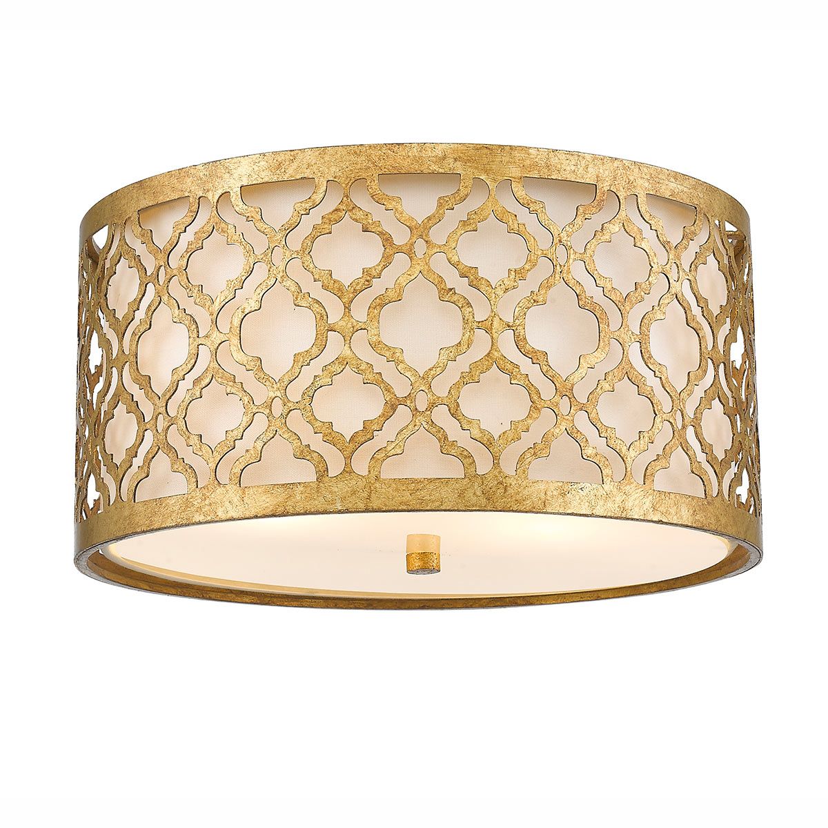 Gold & Ivory Baroque Two-Light Flush…